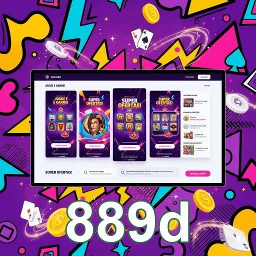 Tela de slots colorida e vibrante no site 889d.