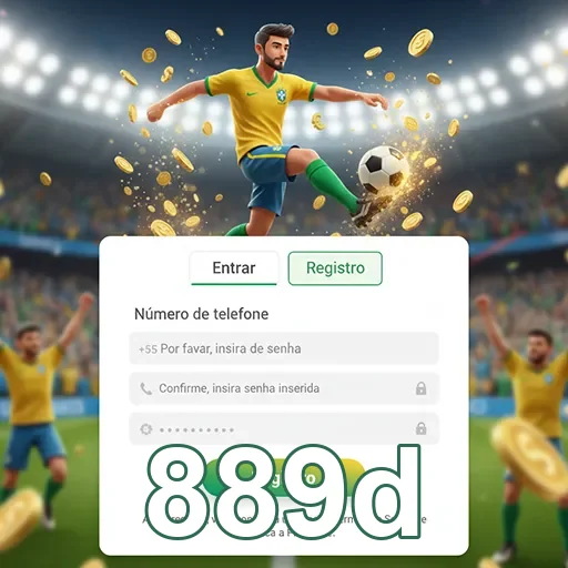 Jogador de futebol com interface de cadastro da 889d.