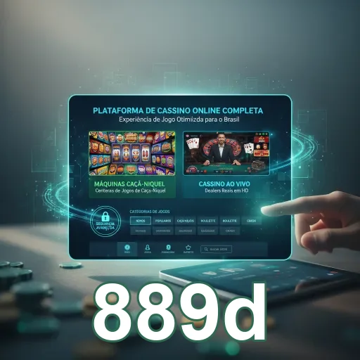 Tela do site 889d mostrando jogos e suporte ao usuário.