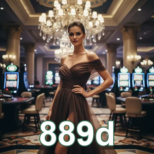 Modelo em cassino elegante demonstra o luxo do 889d.