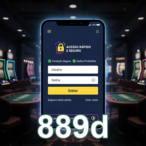 Tela de login do site 889d com acesso seguro.